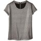 Blusenshirt Damen Shirt T-Shirt Bluse Oberteil Hemd Silber 38 - B-Ware