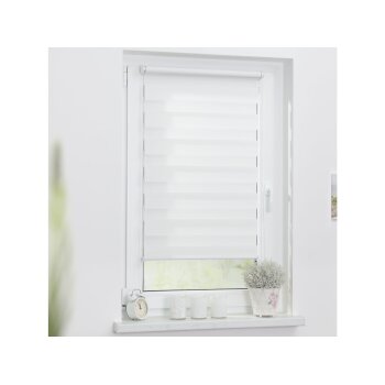Lichtblick Klemmfix Duo-Rollo, Sonnen- und Sichtschutz, Lichtregulierung, ohne Bohren, Weiß, 90 x 150 cm - B-Ware sehr gut