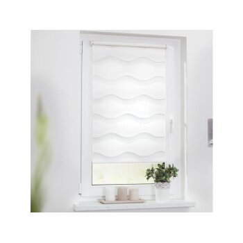 Lichtblick Duo Rollo Welle, Klemmfix ohne Bohren, 45 x 150 cm, weiß - B-Ware sehr gut