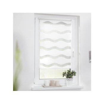 Lichtblick Duo Rollo Welle, Klemmfix ohne Bohren, 45 x 150 cm, weiß - B-Ware sehr gut