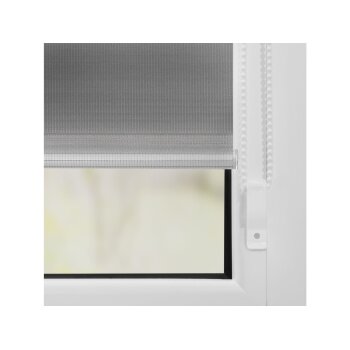 Lichtblick Klemmfix Duo-Rollo, Sonnen- und Sichtschutz, Lichtregulierung, ohne Bohren, 45 x 150 cm, grau - B-Ware sehr gut