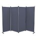 Grasekamp Paravent 4 tlg Raumteiler Grau 220 x 165 Grau - B-Ware sehr gut