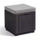 Hocker Sitzhocker Gartenhocker Cube mit Kissen Graphitgrau Allibert - B-Ware sehr gut