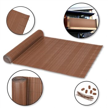 Ribelli Sichtschutzmatte, aus PVC, 90 x 300 cm, braun - B-Ware sehr gut