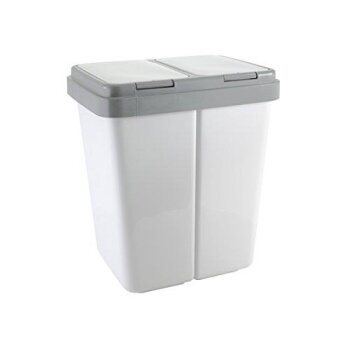 Ribelli Müllbehälter Mülleimer Zweimer Duo Abfalleimer 2 x 25 l grau - B-Ware sehr gut