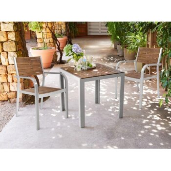 FLORABEST Gartentisch, 75 x 75 cm, Alu Holz - B-Ware sehr...