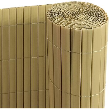Ribelli PVC Sichtschutzmatte Sichtschutzzaun Windschutz 90 x 400 Bambus - B-Ware sehr gut