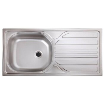 respekta Einbauspüle Küchenspüle Becken Edelstahl glatt 860 x 435 mm - B-Ware sehr gut