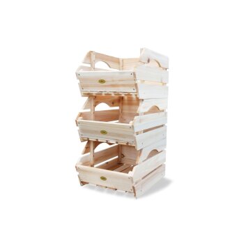 HABAU Holzkiste 3er-Set 27x38x20 cm naturbelassen...