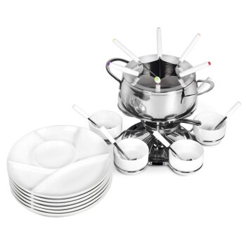 Ribelli Fondue SET 28 PCS Fondueset, Edelstahl, 16 cm...