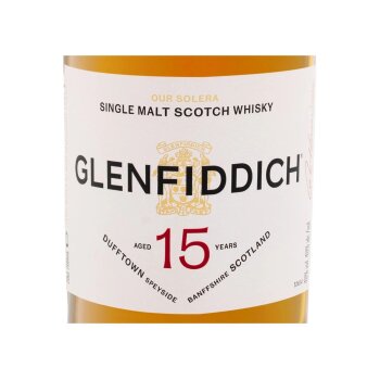 GLENFIDDICH Solera Reserve Speyside Single Malt Scotch Whisky 15 Jahre mit Geschenkbox 40% Vol