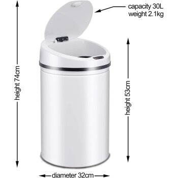 Ribelli Edelstahl Mülleimer - Abfalleimer mit Sensor - automatisches Öffnen und Schließen 60L weiß - B-Ware sonstiges