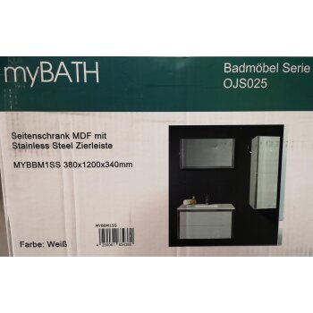 myBATH Seitenschrank MYBBM1SS 380x1200x340 mm weiß...
