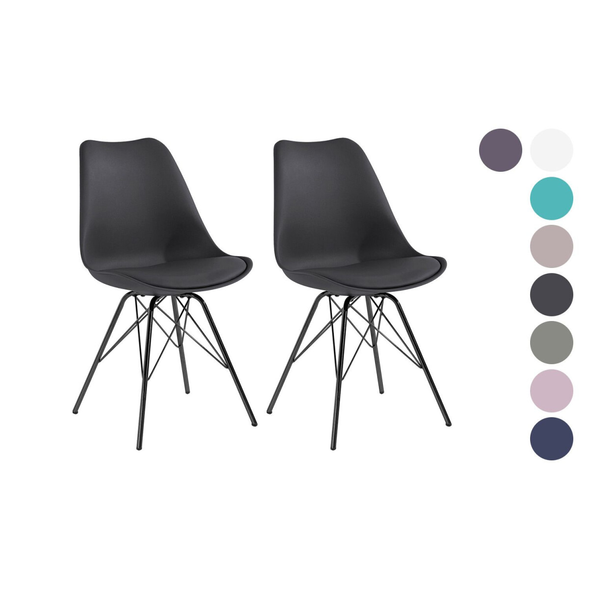 B-WARE 2x Esszimmerstuhl Bürostuhl Küchenstuhl Stuhl Stuhlset Stühle Blau 