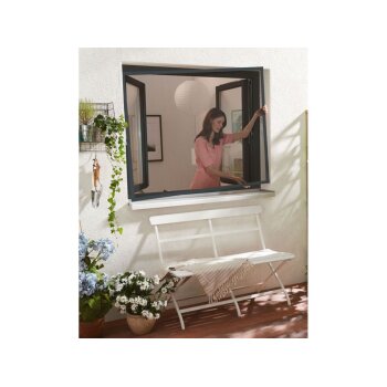 Stolz Insektenschutz für Fenster, 100 x 120 cm, anthrazit - B-Ware sehr gut