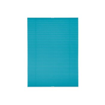 Lichtblick Klemmfix Plissee, stufenloses Einstellen, blickdicht, Montage ohne Bohren, 130 cm, 70 cm, Blau - B-Ware sehr gut