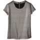 Blusenshirt Damen Shirt T-Shirt Bluse Oberteil Hemd Silber 38 - B-Ware sehr gut