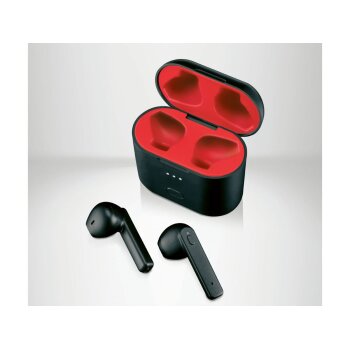 SILVERCREST® Kopfhörer IPX 4 STSK 2 D4, mit Ladecase, schwarz/rot - B-Ware sehr gut