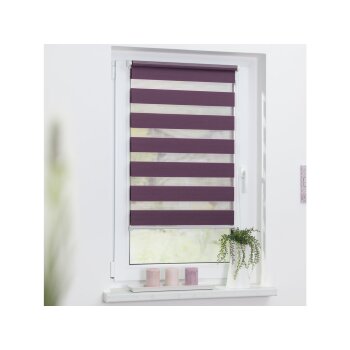 Lichtblick Klemmfix Duo-Rollo, Sonnen- und Sichtschutz, Lichtregulierung, ohne Bohren, Brombeer, 90 cm, 220 cm - B-Ware neuwertig