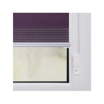 Lichtblick Klemmfix Duo-Rollo, Sonnen- und Sichtschutz, Lichtregulierung, ohne Bohren, Brombeer, 90 cm, 220 cm - B-Ware neuwertig