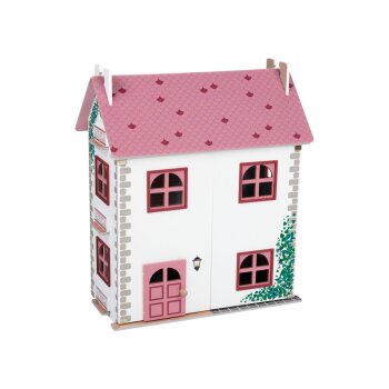 PLAYTIVE® Holz Puppenhaus Cabinet, drei Etagen, rosa...