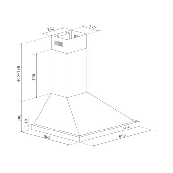 Respekta Dunstabzugshaube CH22078IXB, 60 cm, Edelstahl - B-Ware sehr gut