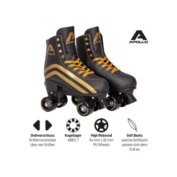 Apollo Rollschuhe »Disco Quads«, größenverstellbar, Größe 31 - 42, ab 6 Jahren (Luna Nova, 31-34) - B-Ware sehr gut