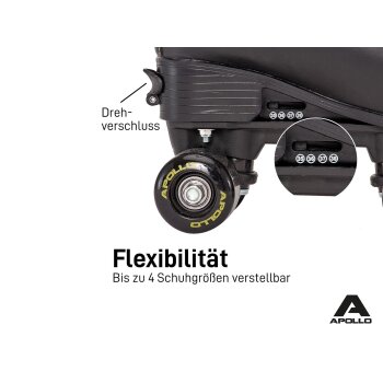 Apollo Rollschuhe »Disco Quads«, größenverstellbar, Größe 31 - 42, ab 6 Jahren (Luna Nova, 31-34) - B-Ware sehr gut
