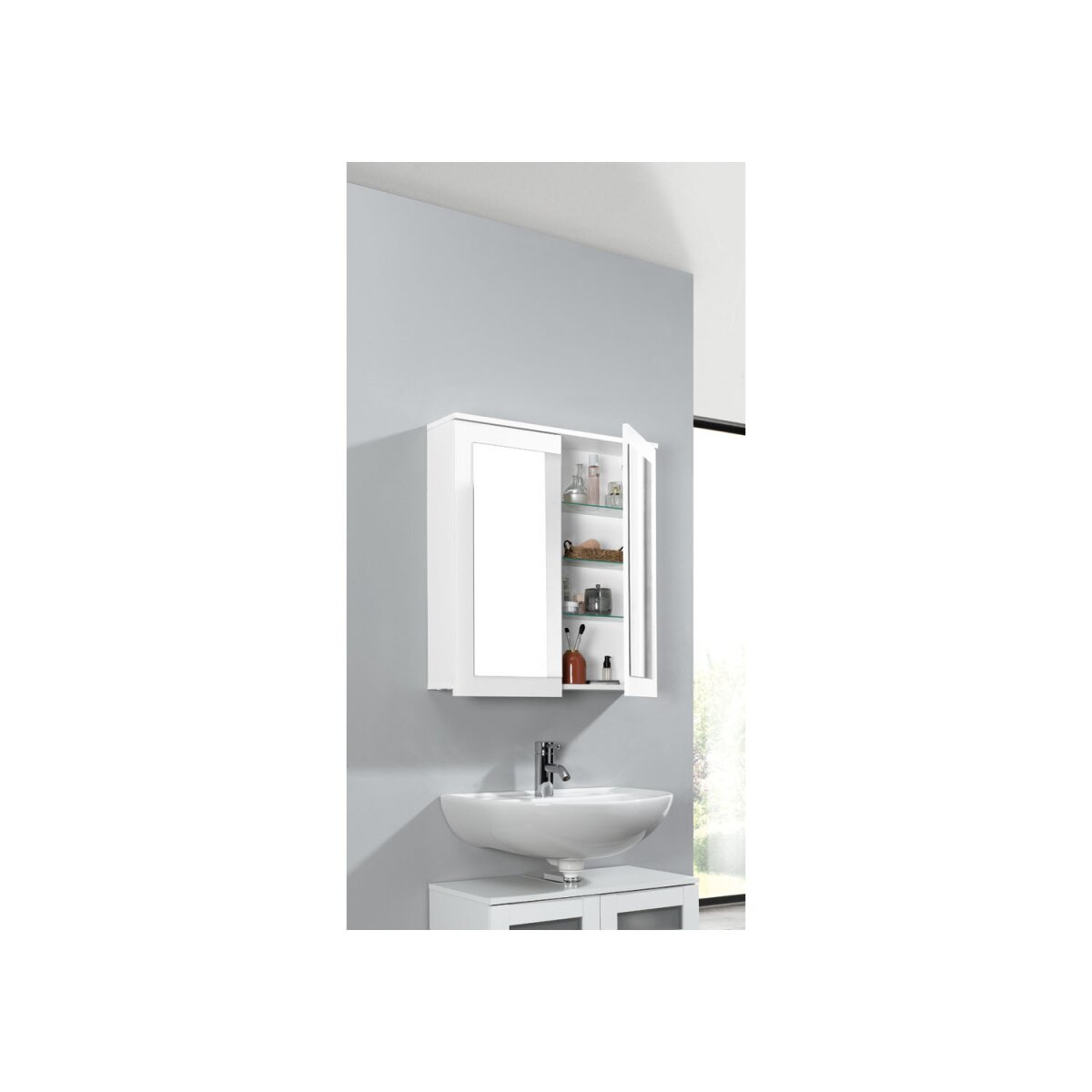 LIVARNO home Spiegelschrank »Basel«, mit 2 Türen - B-Ware sehr gut, 29,99 € | Waschbeckenunterschränke
