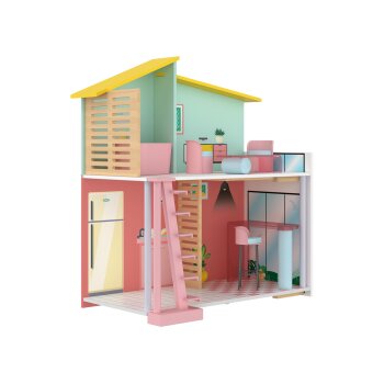 PLAYTIVE Holz Fashion Doll Puppenhaus, 8-teilig - B-Ware sehr gut