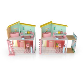 PLAYTIVE Holz Fashion Doll Puppenhaus, 8-teilig - B-Ware sehr gut