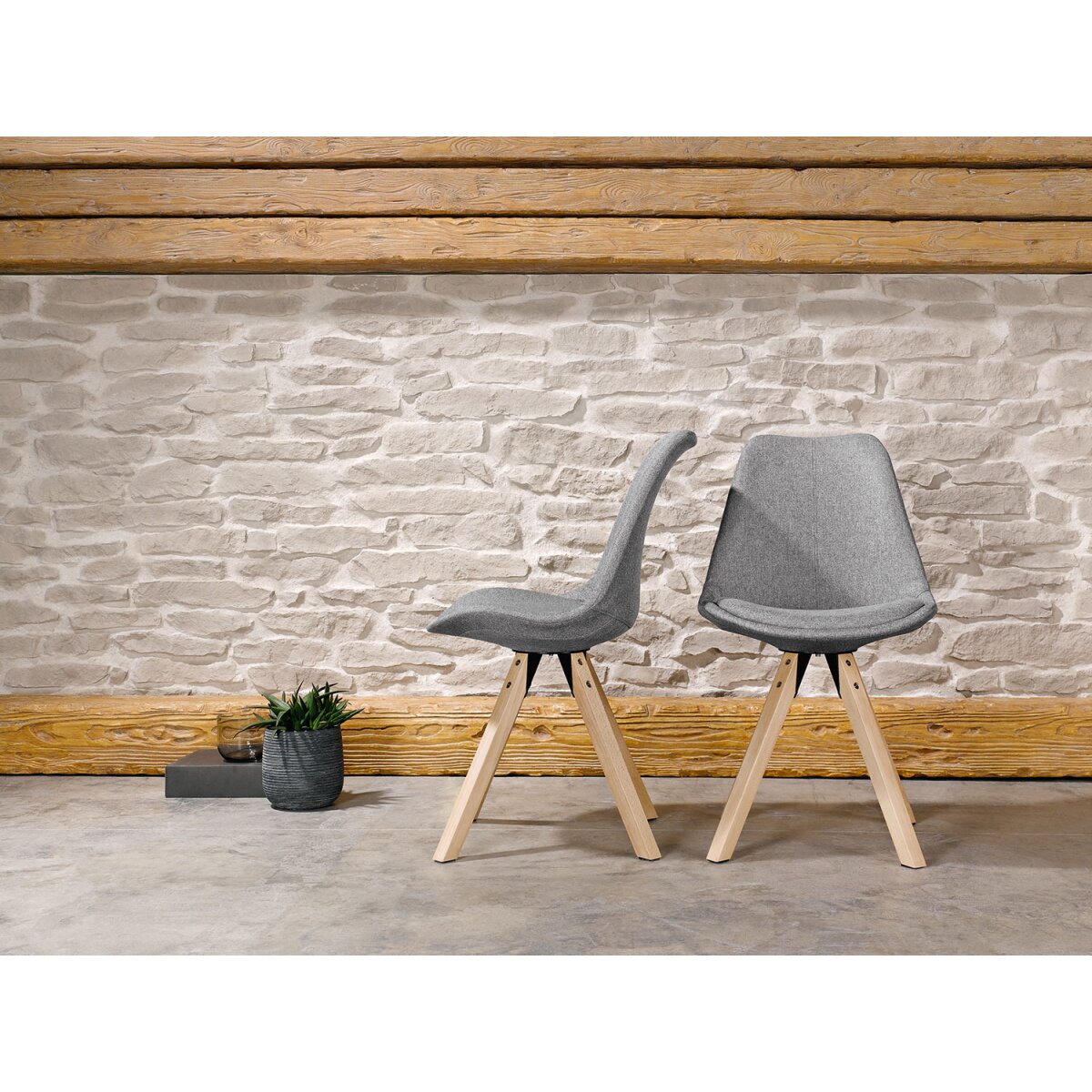 LIVARNO home Stuhl 2er Set, aus Stoff gepolstert, im Skandi Design - B-Ware  sehr gut, 65,99 €