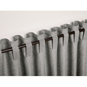 LIVARNO home Vorhangschal, 2-teilig (Schlaufen, dunkelgrau meliert) - B-Ware sehr gut