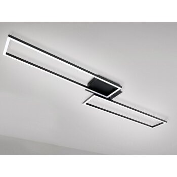 Briloner CCT LED Design Deckenleuchte, Lichttemperatur + Helligkeit regulierbar, rechteckig (schwarz) - B-Ware neuwertig