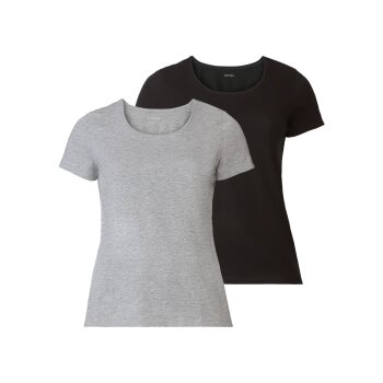 ESMARA® Damen T-Shirt, 2 Stück, mit Baumwolle - B-Ware