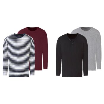 LIVERGY® Herren Langarmshirt 2 Stück, mit...