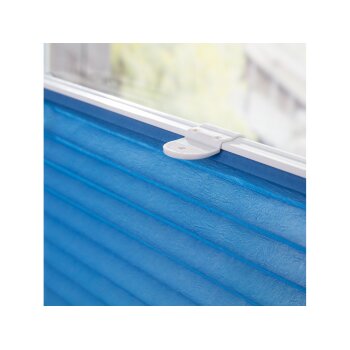 Lichtblick Plissee Haftfix, ohne Bohren, Blau, 60x130 cm - B-Ware neuwertig