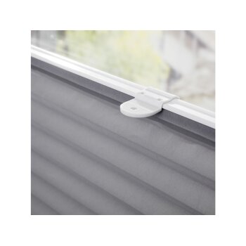 Lichtblick Plissee »Haftfix«, mit Kraft-Haft-Saugnäpfen, blickdicht, lichtdurchlässig, Grau, 50 cm - B-Ware neuwertig