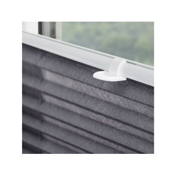Lichtblick Klemmfix Plissee, stufenloses Einstellen, blickdicht, Montage ohne Bohren, 90 x 210 cm, grau - B-Ware neuwertig