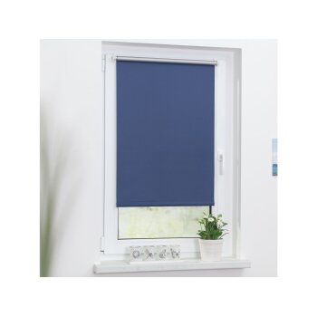 Lichtblick Klemmfix Thermo-Rollo, blickdicht, wärmeisolierend, Montage ohne Bohren, 90 x 220 cm, blau - B-Ware neuwertig
