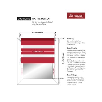 Lichtblick Duo-Rollo, Klemmfix ohne Bohren, 80 x 150 cm,...