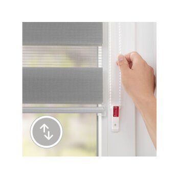 LICHTBLICK Duo Rollo Klemmfix, ohne Bohren (grau, 45 x 150 cm) - B-Ware neuwertig