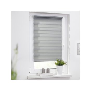LICHTBLICK Duo Rollo Klemmfix, ohne Bohren (grau, 45 x 150 cm) - B-Ware neuwertig