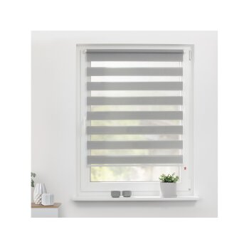 LICHTBLICK Duo Rollo Klemmfix, ohne Bohren (grau, 45 x 150 cm) - B-Ware neuwertig