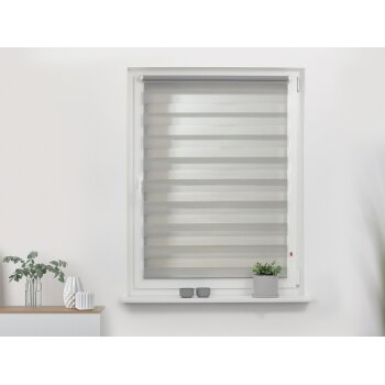LICHTBLICK Duo Rollo Klemmfix, ohne Bohren (grau, 45 x 150 cm) - B-Ware neuwertig