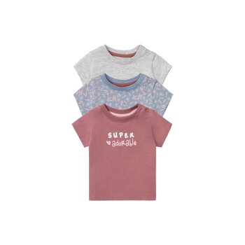 LUPILU® Baby T-Shirt, 3 Stück, mit Bio-Baumwolle - B-Ware