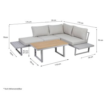 greemotion Lounge-Set »Aruba«, aus Aluminium - B-Ware sehr gut