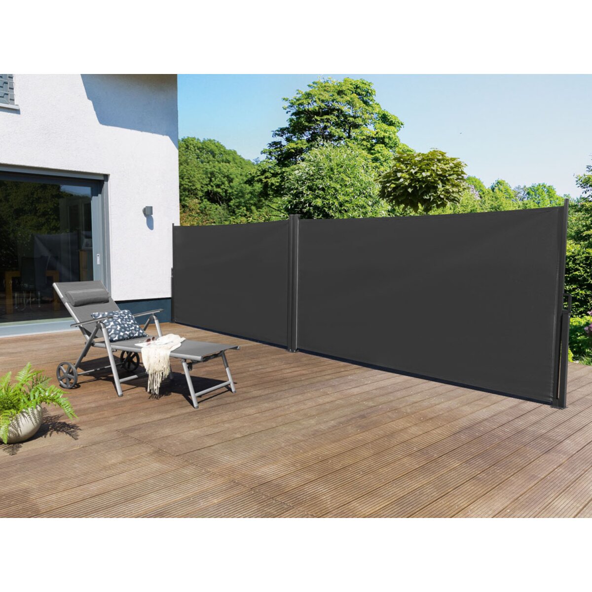 LIVARNO home Doppel Seitenmarkise, 160x600 cm, anthrazit - B-Ware sehr gut,  94,99 € | Markisen