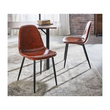 LIVARNO home Stuhl »San Diego«, braunes Kunstleder, 2 Stück - B-Ware sehr gut