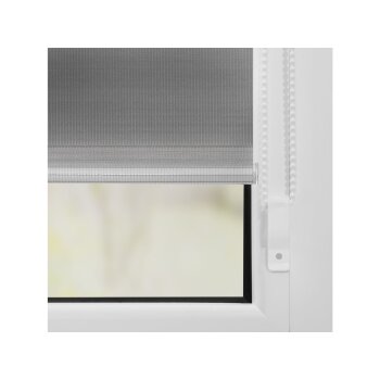 Lichtblick Klemmfix Duo-Rollo, Sonnen- und Sichtschutz, Lichtregulierung, ohne Bohren, Grau, 95 x 150 cm - B-Ware neuwertig